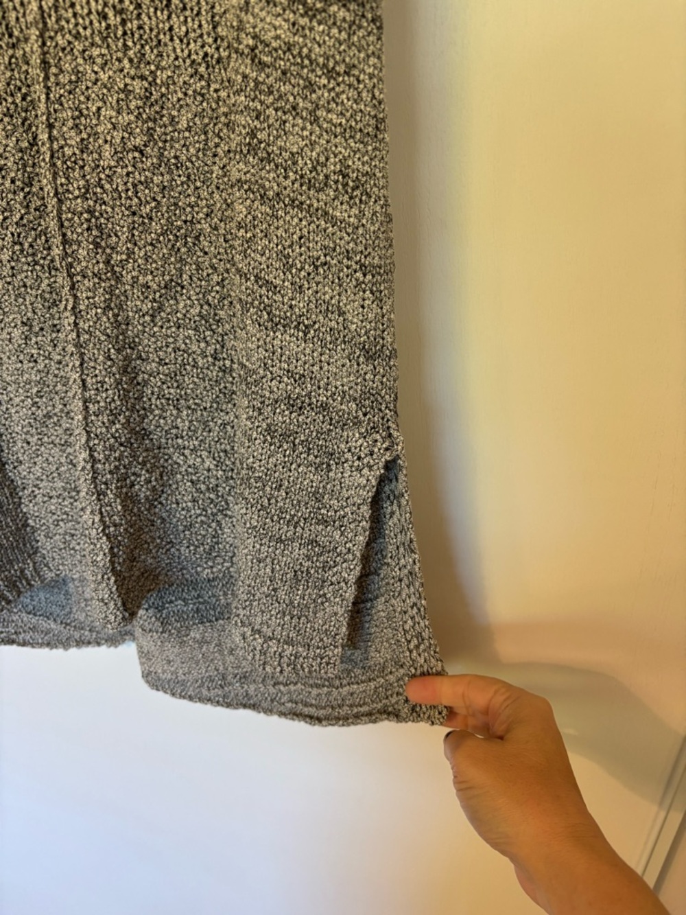 Sparrow Gray Textured Knit Tunic Size Medium Drapey Artsy Old Money Lagenlook - Picture 5 of 10